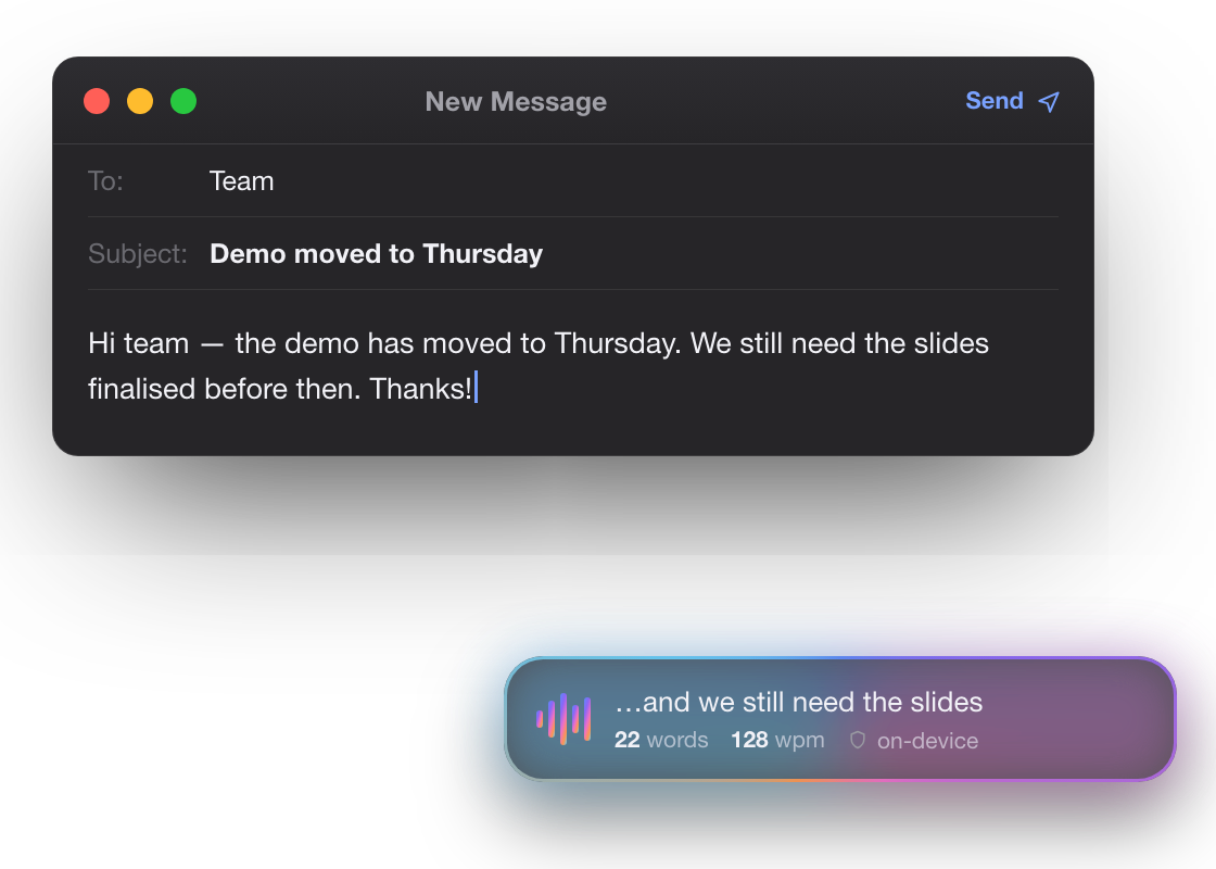 Gist — on-device AI dictation for macOS